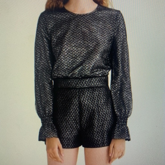 Maje IANA Tulle and Lurex Playsuit Romper - Picture 5 of 5